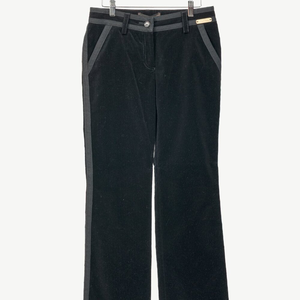 Louis Vuitton Black Corduroy Tonal-Trim Bootcut Pants